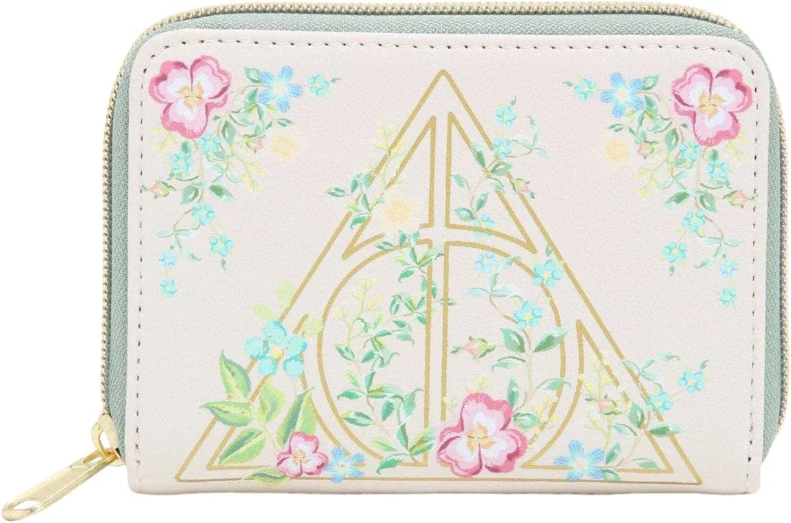 Loungefly Harry Potter Deathly Hallows Floral Mini Zipper Wallet