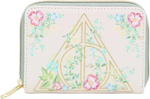 Loungefly Harry Potter Deathly Hallows Floral Mini Zipper Wallet