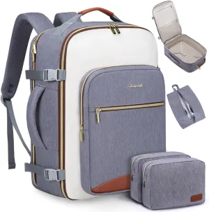 LOVEVOOK 40L Carry on Backpack for Women & Men with 3 Packing Cubes, Large Travel Backpack for Airplanes, TSA Personal Item Travel Bag fits 17" Laptop, Waterproof Travel Essentials Airline Approved
