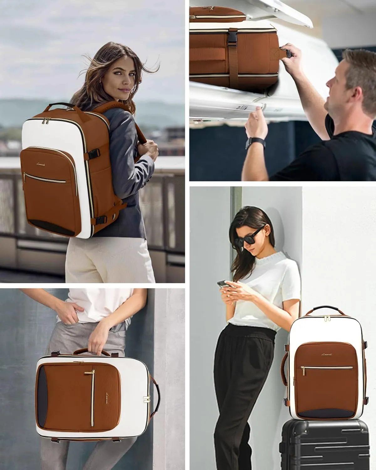 LOVEVOOK 50L Carry on Backpack for Women & Men with 3 Packing Cubes, Large Travel Backpack for Airplanes, TSA Personal Item Travel Bag with Laptop Pocket, Travel Essentials Airline Approved