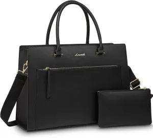 LOVEVOOK Laptop Bag for Women 15.6 Inch Tote Work Bag Leather Computer Briefcase Waterproof Business Teacher Office Handbag