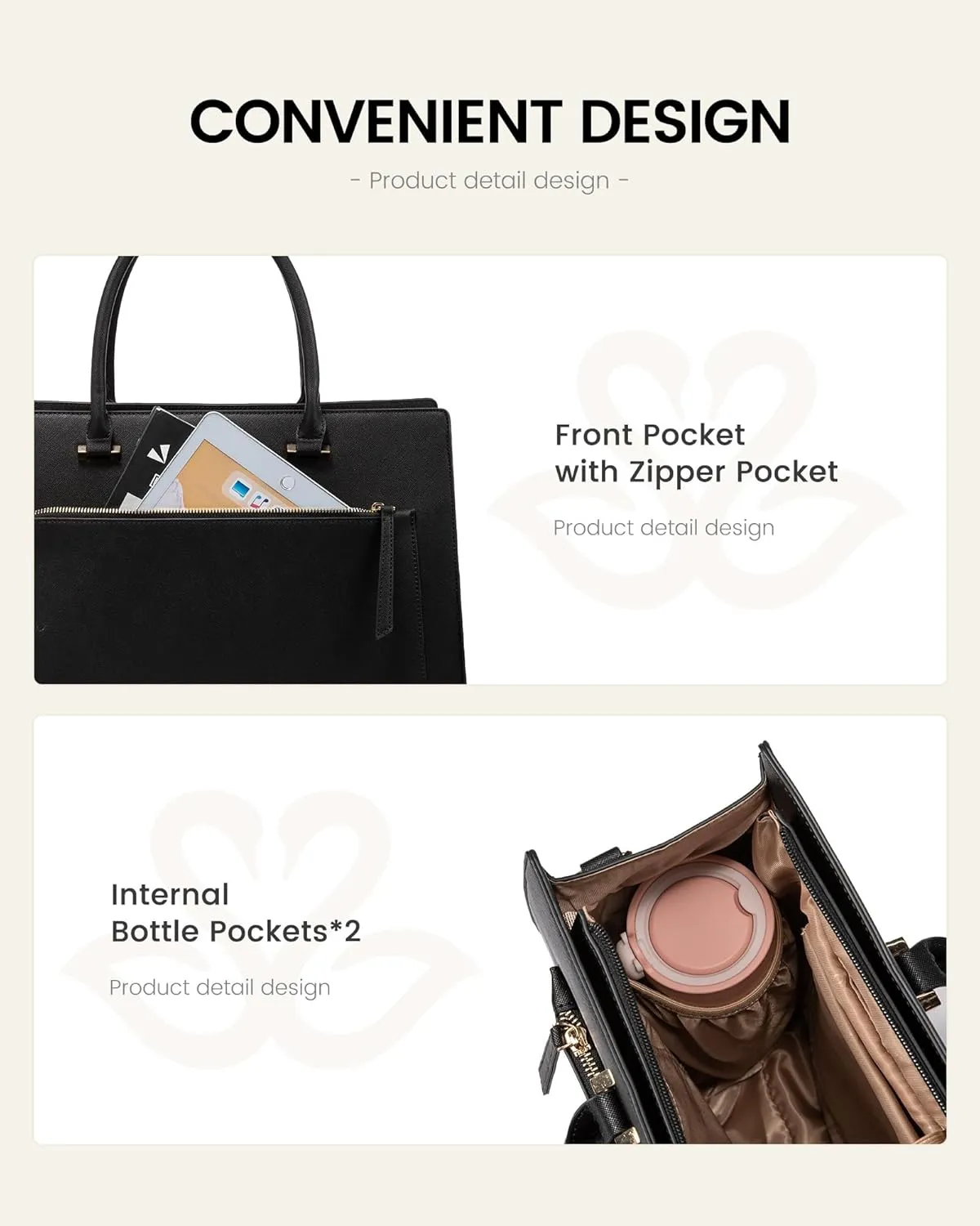 LOVEVOOK Laptop Bag for Women 15.6 Inch Tote Work Bag Leather Computer Briefcase Waterproof Business Teacher Office Handbag