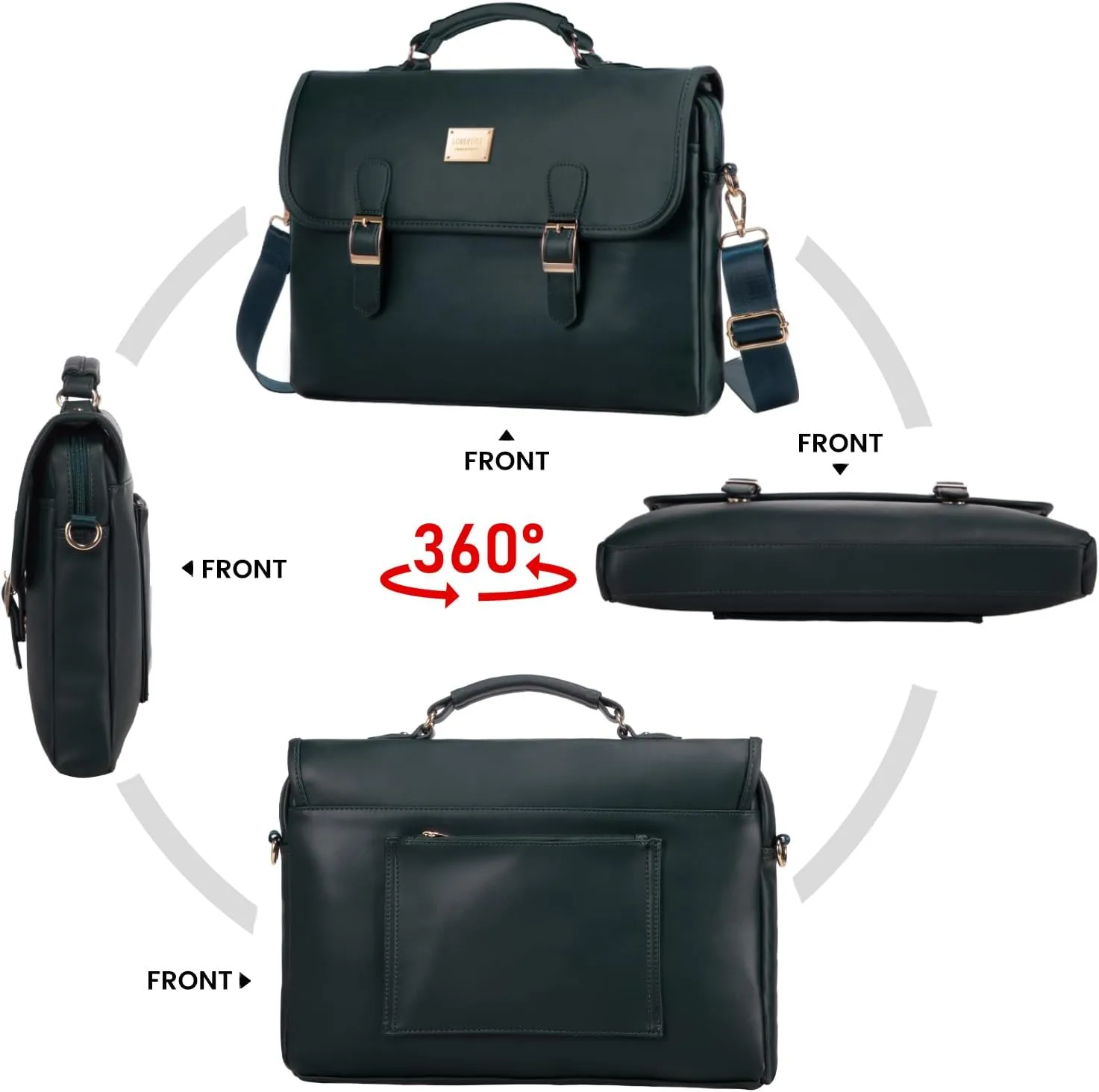 LOVEVOOK Laptop Bag for Women 15.6 Inch Waterproof Leather Computer Briefcase Large Laptop Carrying Case for Business Casual or College