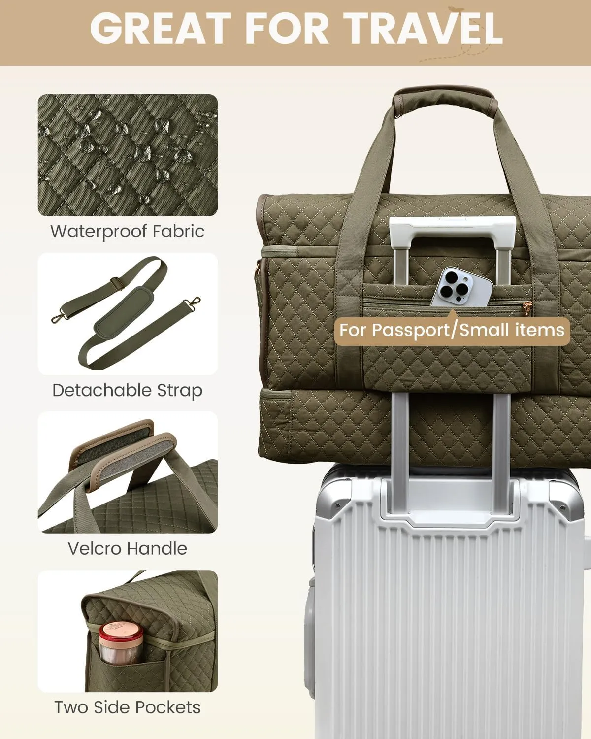 LOVEVOOK Large Travel Duffle Bag, Weekender Bags for Women With Shoe Compartment, Overnight Hospital Bag For Women Labor Delivery, Carry on Bag Personal Item Travel Bag, Yoga Gym Duffel Bag