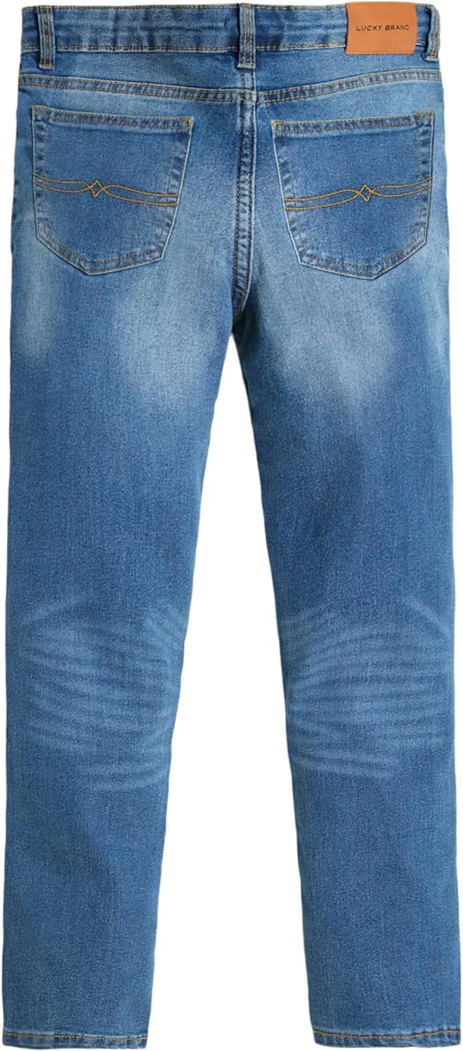 Lucky Brand Boys' Classic Fit Straight Leg Denim Jean 5Pocket Style Zipper Fly & Button Closure