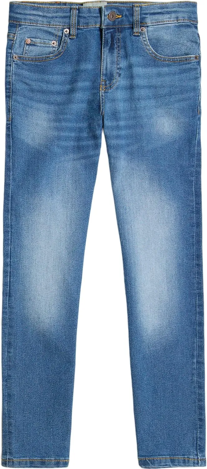 Lucky Brand Boys' Classic Fit Straight Leg Denim Jean 5Pocket Style Zipper Fly & Button Closure