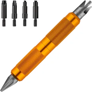 Ludex Case Prep Multi-Tool for Case Trimmer, Crafting Case Pocket Cleaner, Reamer and Chamfer Deburring Tools -Reloading Tool for .17 to .45 Caliber (orange color)