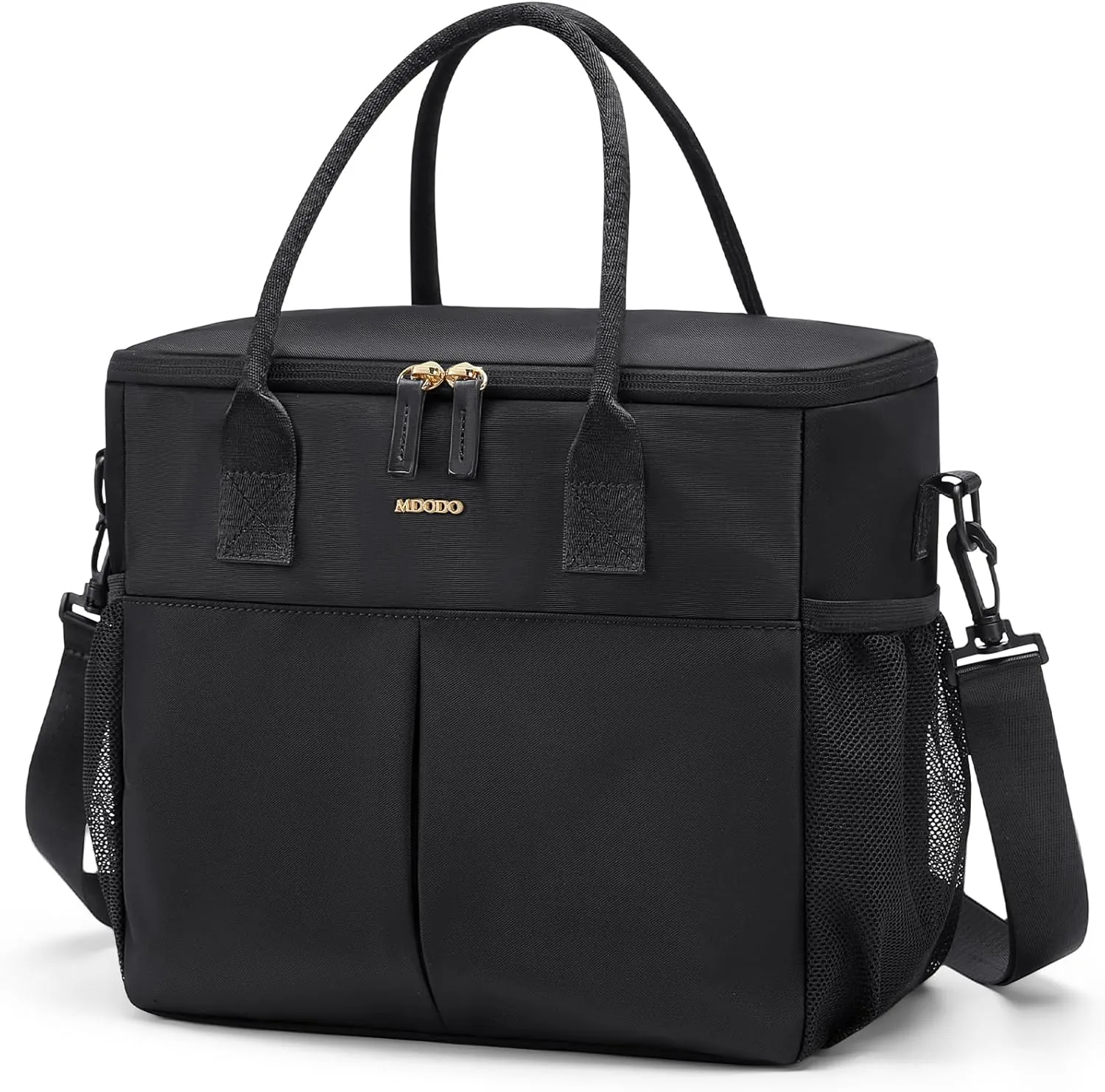Lunch Bag Large Insulated Lunch Bags for Women Men Adult Lunch Box with Shoulder Strap for Work,Picnics,Outings (Black)