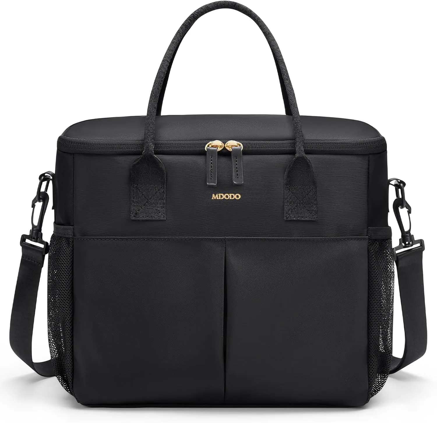 Lunch Bag Large Insulated Lunch Bags for Women Men Adult Lunch Box with Shoulder Strap for Work,Picnics,Outings (Black)