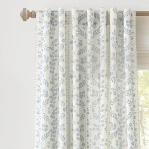 Lush Decor Doreen Delicate Floral Window Curtain Panel Pair, 52" W x 84" L, Blue