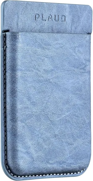 Magnetic Carrying Leather Case for PLAUD Note AI Voice Recorder – Thin Phone Wallet Attachment, Compatible with All Phone Sizes Blue (Original Equipment Included, No Additional Purchases Needed)