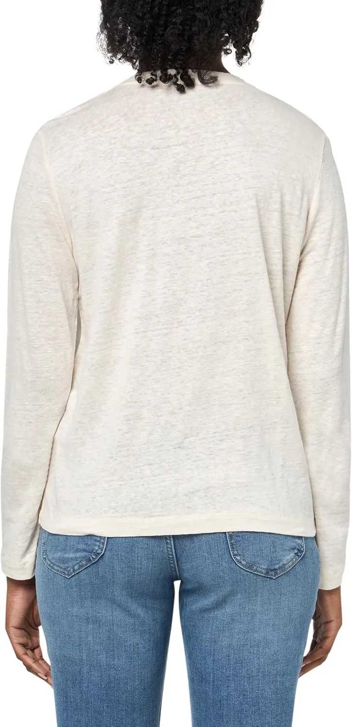 Majestic Filatures Women's Stretch Linen Button-Down V-Neck Cardigan
