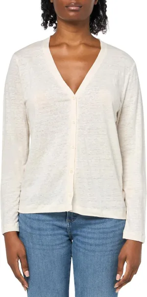Majestic Filatures Women's Stretch Linen Button-Down V-Neck Cardigan