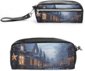 Makeup Bag Travel Cosmetic Bag for Women Christmas Atmosphere Makeup Pouch for Purse Large Makeup Organizer Case