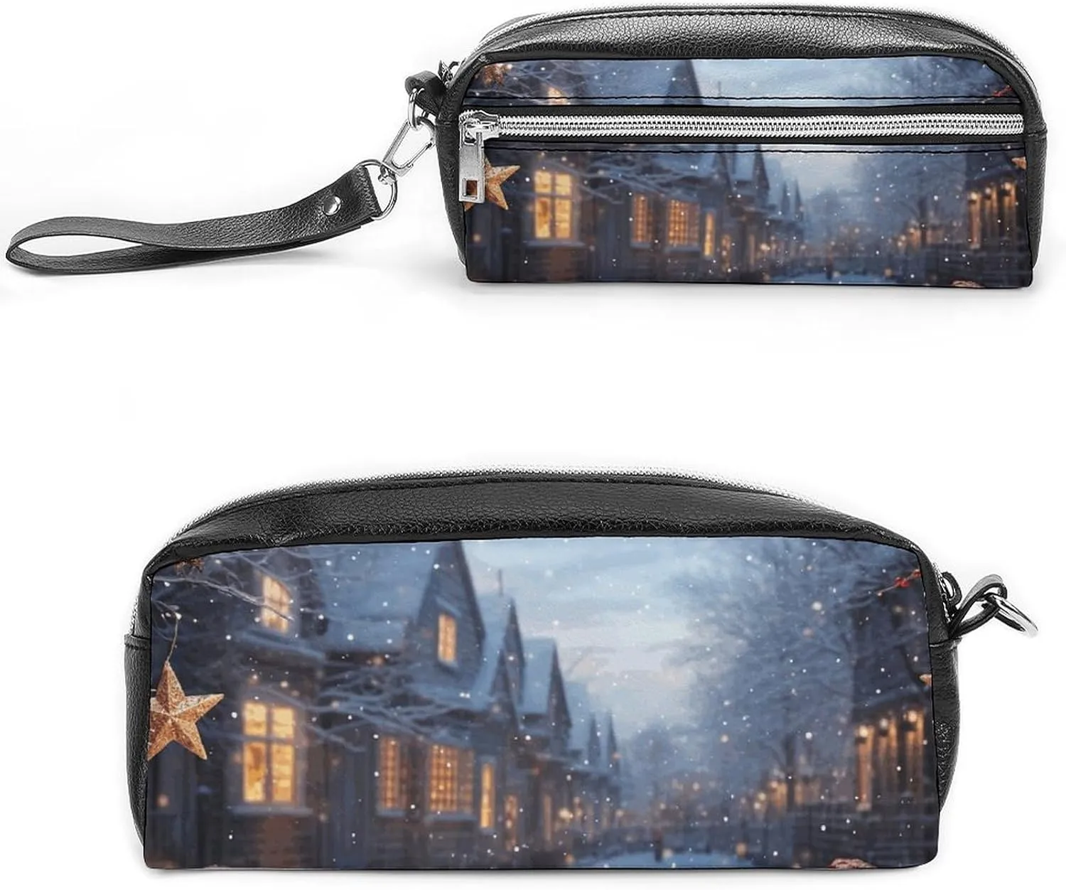Makeup Bag Travel Cosmetic Bag for Women Christmas Atmosphere Makeup Pouch for Purse Large Makeup Organizer Case