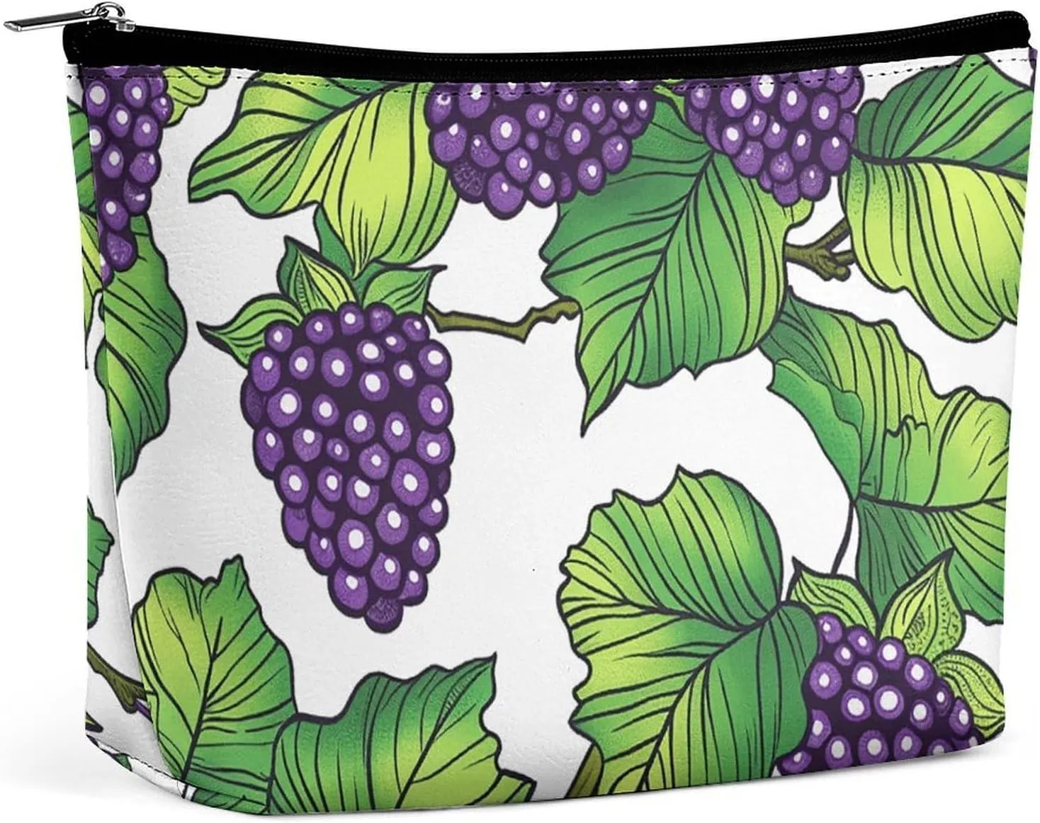 Makeup Bag Travel Cosmetic Bag for Women Hand Drawn Mulberries Makeup Pouch for Purse Large Makeup Organizer Case
