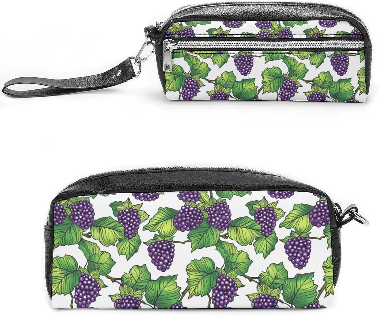 Makeup Bag Travel Cosmetic Bag for Women Hand Drawn Mulberries Makeup Pouch for Purse Large Makeup Organizer Case