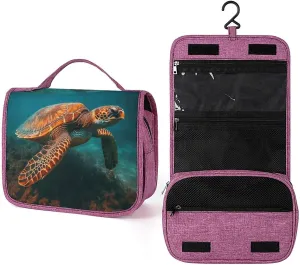 Makeup Bag Travel Hanging Toiletry Bag for Women Mens Toiletry Bags for Women Personalized Waterproof Portable Sea Turtle Swimming Printed Cosmetic Bag