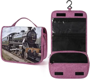 Makeup Bag Travel Hanging Toiletry Bag for Women Mens Toiletry Bags for Women Personalized Waterproof Portable Steam Locomotive Train Printed Cosmetic Bag
