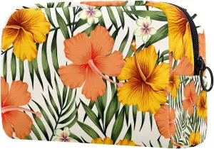 Makeup Organizer Bag, Tropical Art Lily Flower Pencil Case Cosmetic Storage Bag Portable Toiletry Pouch for Women, Men, Traveling, School