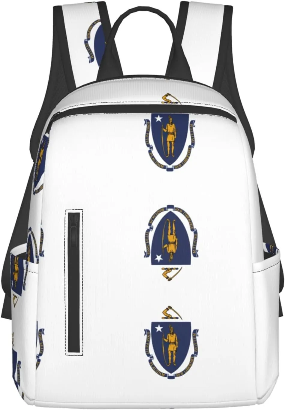 Massachusetts State Flag print Lightweight Laptop Backpack Travel Daypack Bookbag for Women Men for Travel Work