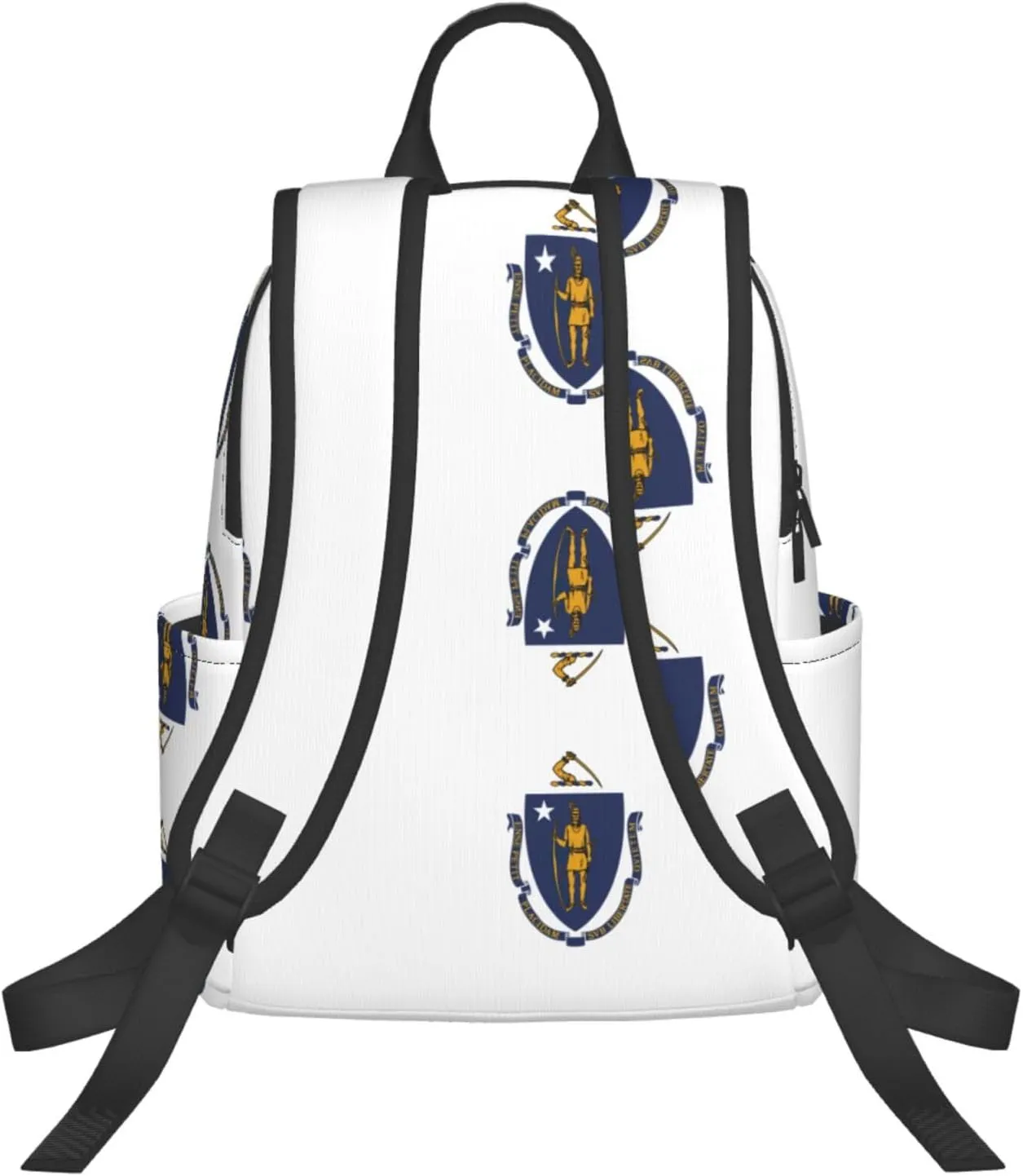 Massachusetts State Flag print Lightweight Laptop Backpack Travel Daypack Bookbag for Women Men for Travel Work