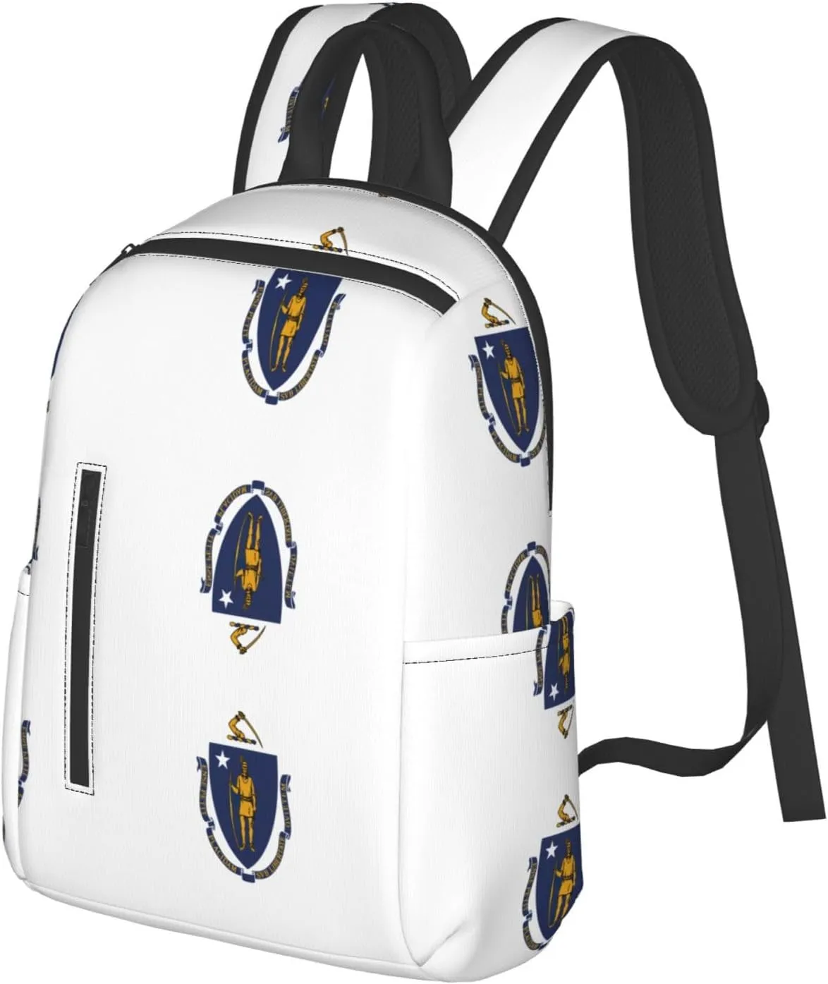 Massachusetts State Flag print Lightweight Laptop Backpack Travel Daypack Bookbag for Women Men for Travel Work