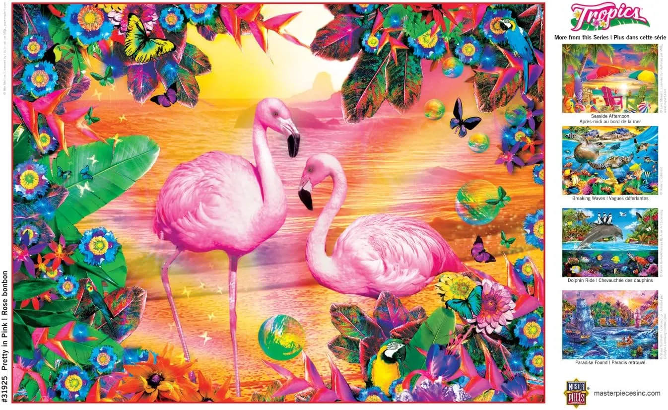 MasterPieces 300 Piece EZ Grip Jigsaw Puzzle - Pretty in Pink - 18"x24"