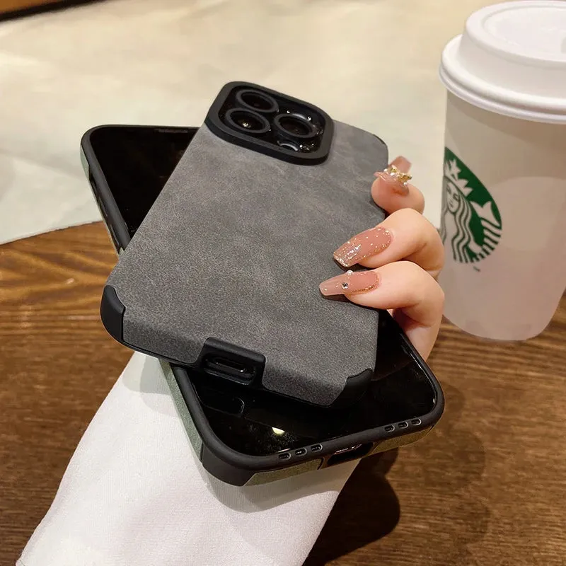 Matte Soft Leather Phone Case For iPhone 15 14 Plus 13 12 11 Pro Max