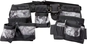McGuire-Nicholas Carpenter's Tool Rig | Removable Pouch Design with 18 Organization Pockets | Veil Camo Tac-Grey