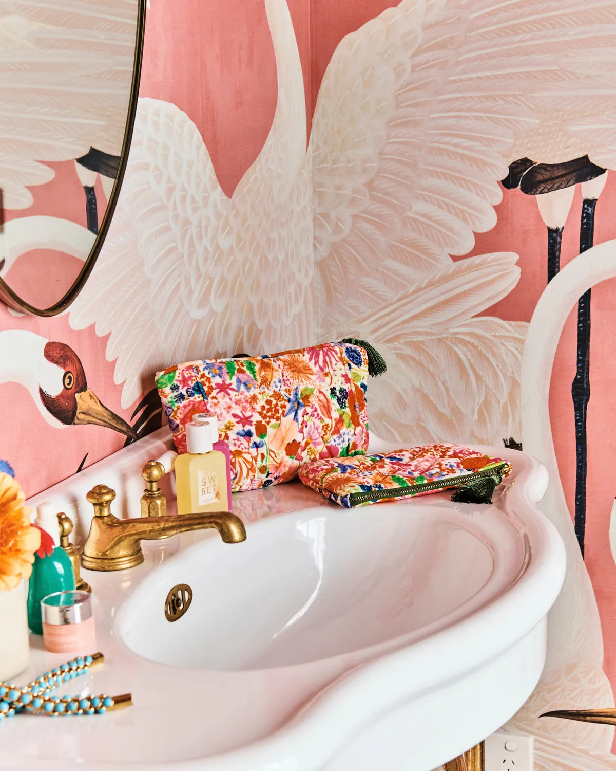Meandering Meadow Velvet Toiletry Bag - Kip&Co