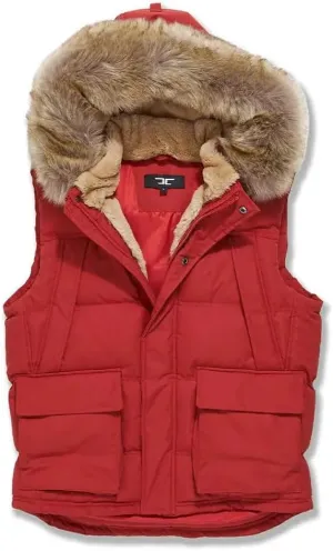 Men Yukon Fur Puffer Vest (Red)