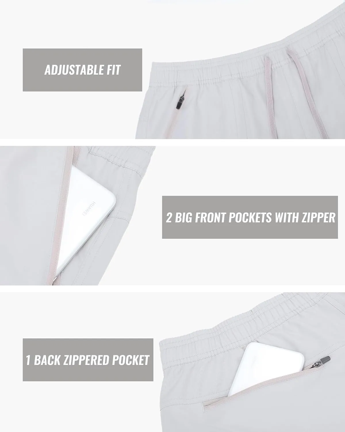 Men's 7" Quick Dry Stretch Hiking Shorts for Running Fishing and Outdoor Adventure with Multi Pockets