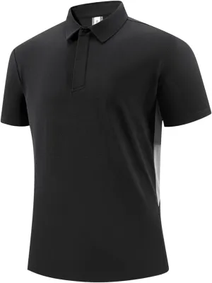 Mens Performance Shirt Summer Solid Outdoor Golf Short Sleeve Tops Plus Size Loose Fit Lightweight Athletic Blouse