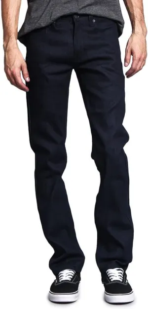 Men's Slim Fit Unwashed Raw Denim Jeans DL980