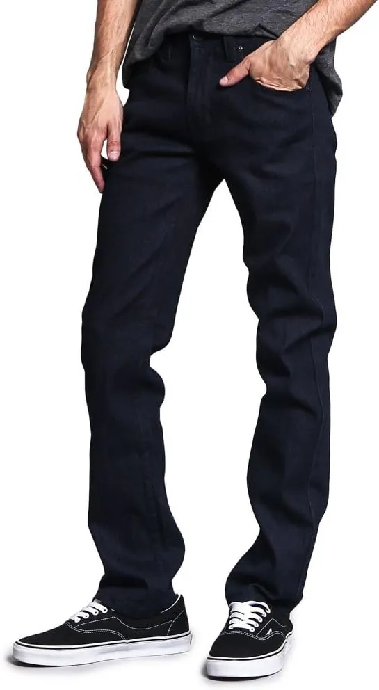 Men's Slim Fit Unwashed Raw Denim Jeans DL980