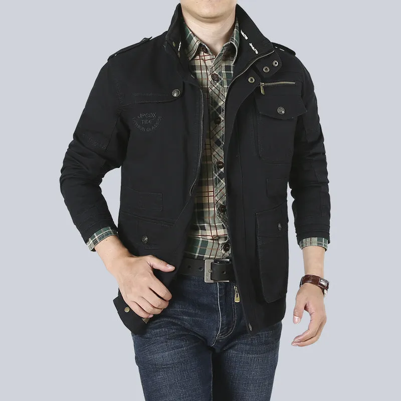 Men’s Utility Jacket – Relaxed Fit – Breathable Blend – Multi-Pocket Workwear Style