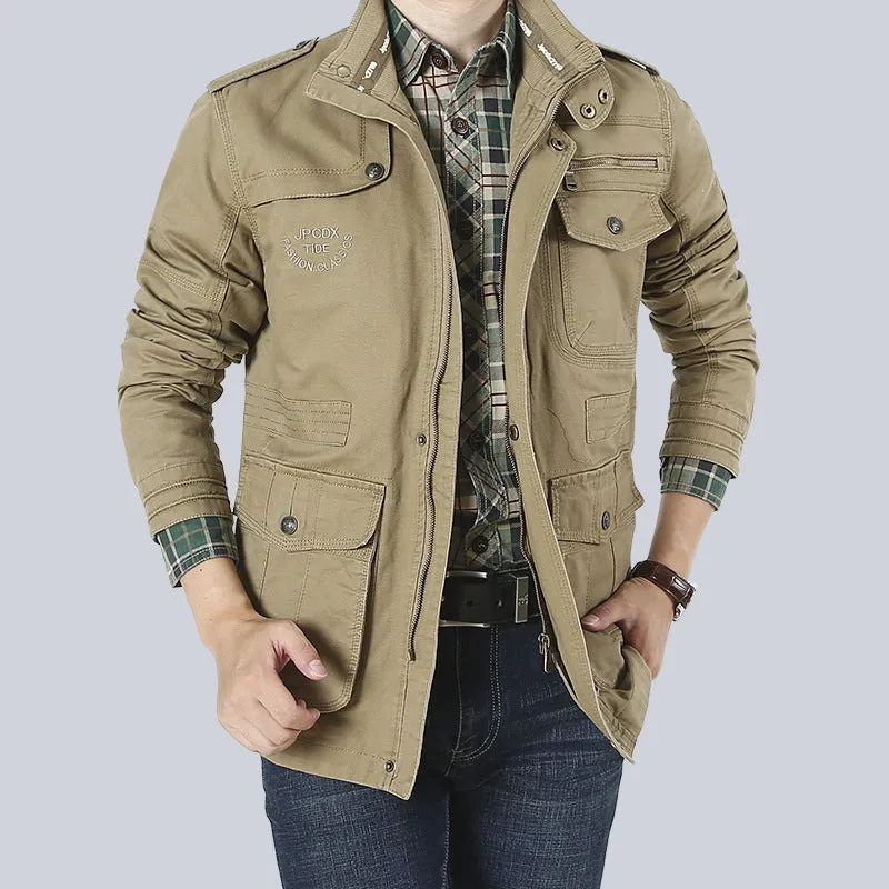 Men’s Utility Jacket – Relaxed Fit – Breathable Blend – Multi-Pocket Workwear Style