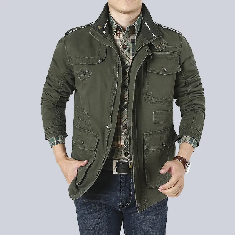 Men’s Utility Jacket – Relaxed Fit – Breathable Blend – Multi-Pocket Workwear Style