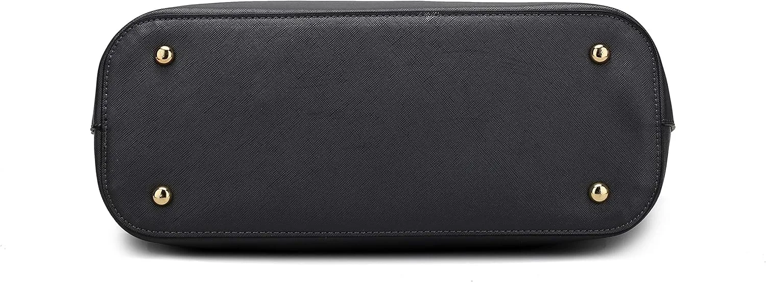 Mia K Collection Crossbody Shoulder Handbag for Women, PU Leather Pocketbook Top-Handle Purse Tote-Satchel Bag