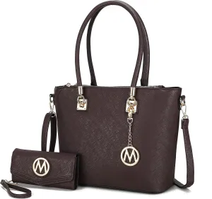 Mia K Collection Crossbody Shoulder Handbag for Women, PU Leather Pocketbook Top-Handle Purse Tote-Satchel Bag