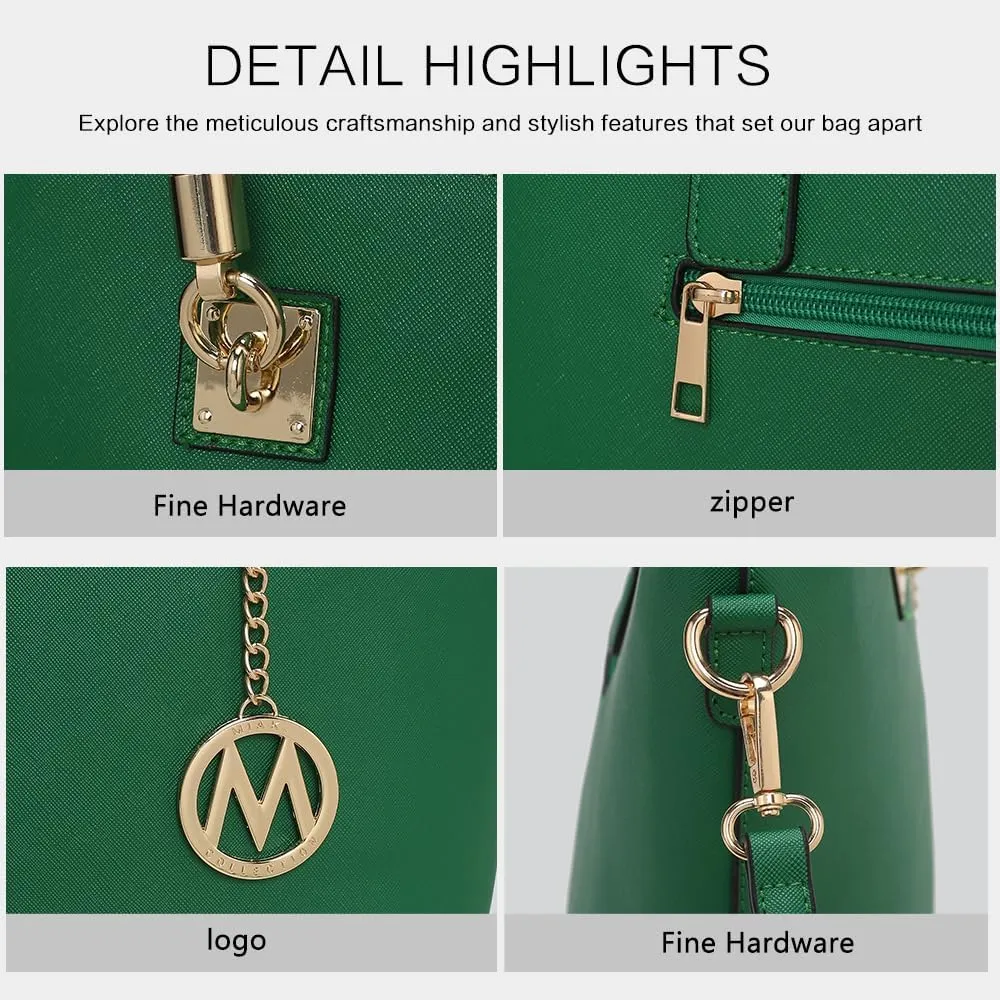 Mia K Collection Crossbody Shoulder Handbag for Women, PU Leather Pocketbook Top-Handle Purse Tote-Satchel Bag