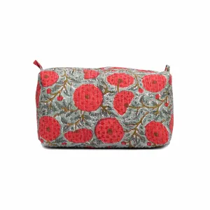 MIDNIGHT MARI GOLD GREEN QUILTED TOILETRY POUCH