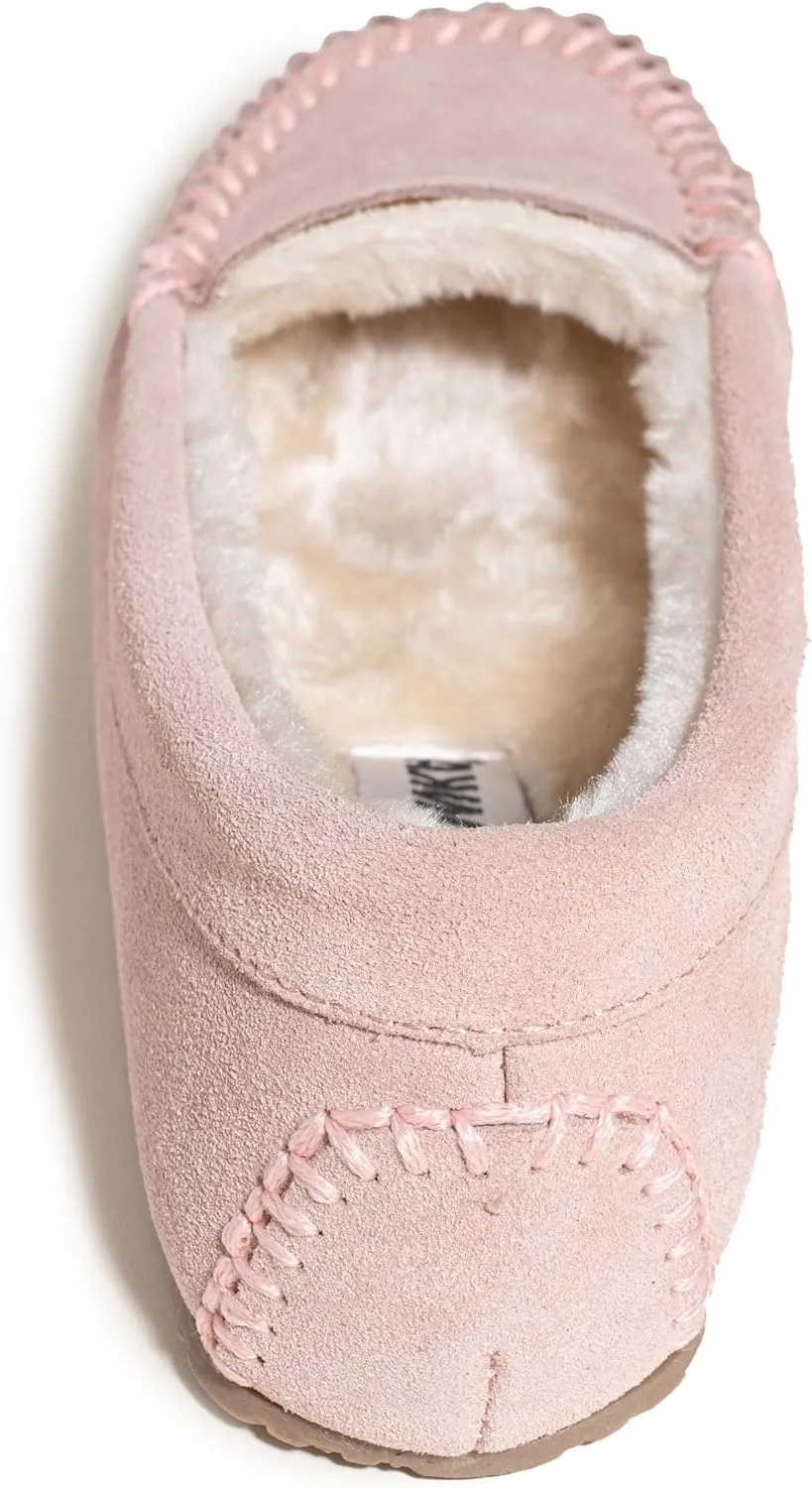 Minnetonka Cosi Venetian – Cozy Indoor Slippers for Women with Durable Rubber Hard Sole Design, Genuine Suede and Soft Pile Lining