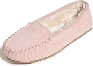 Minnetonka Cosi Venetian – Cozy Indoor Slippers for Women with Durable Rubber Hard Sole Design, Genuine Suede and Soft Pile Lining