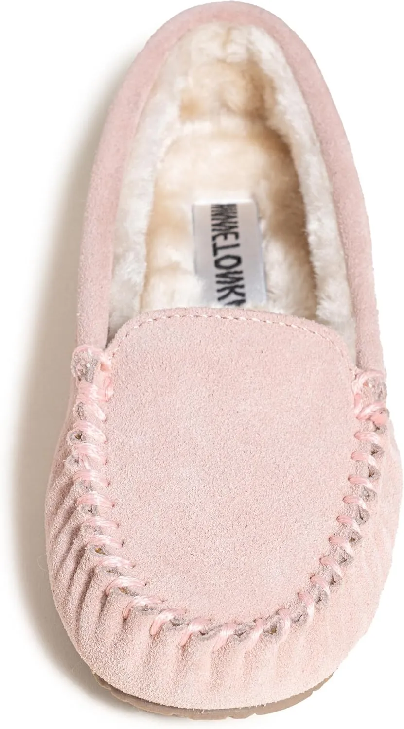 Minnetonka Cosi Venetian – Cozy Indoor Slippers for Women with Durable Rubber Hard Sole Design, Genuine Suede and Soft Pile Lining