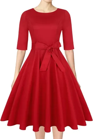 MINTLIMIT Women's 1950 Vintage Retro Rockabilly Dress Cocktail Party Prom Swing Dresses with Pockets