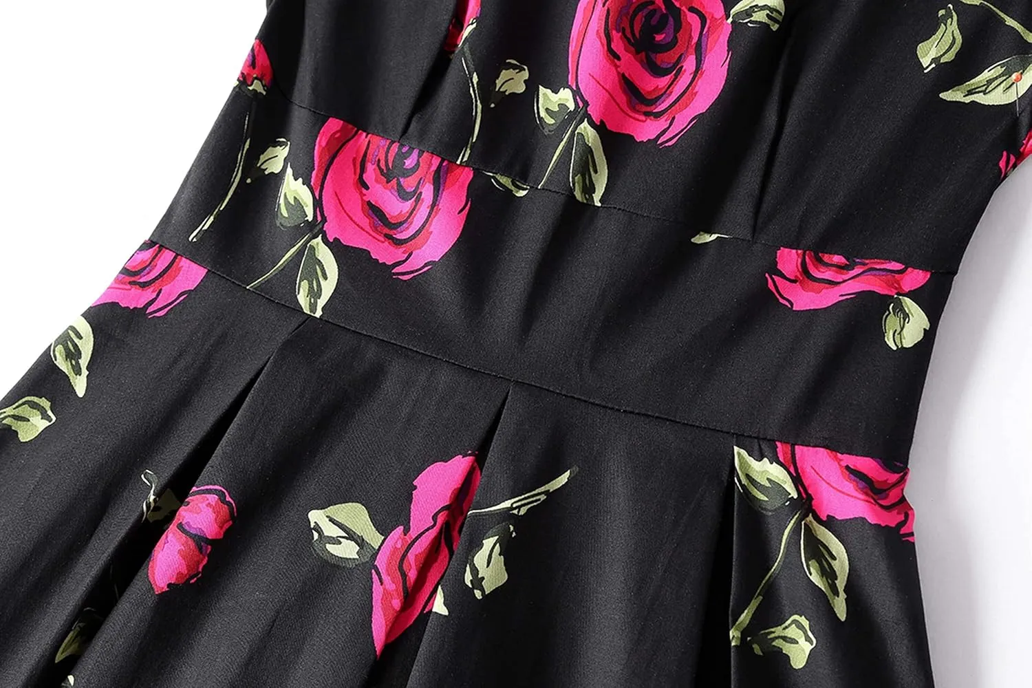 MINTLIMIT Women's 1950s Retro Vintage Rockabilly Short Sleeve Cocktail Party Swing Dress