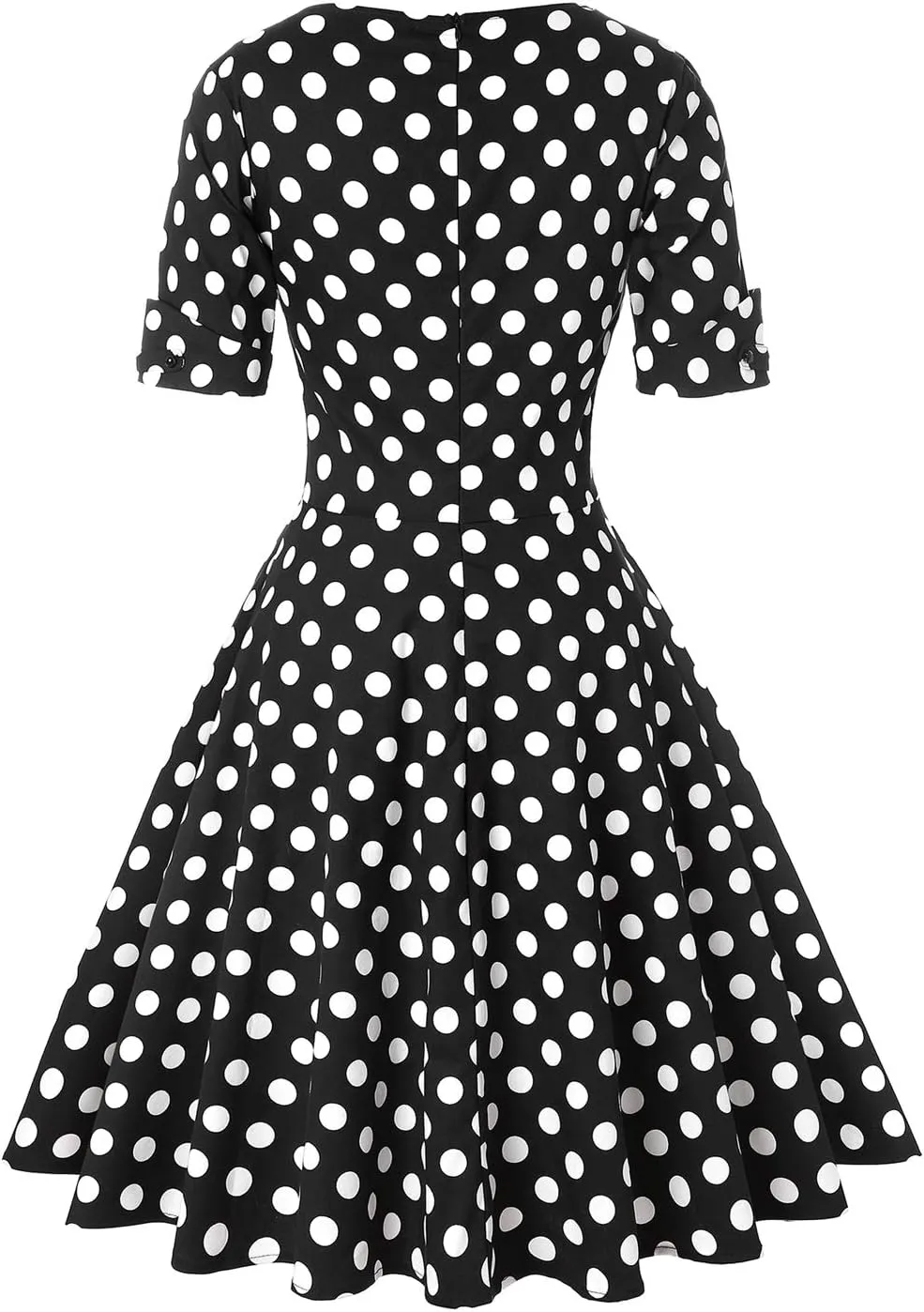 MINTLIMIT Women's 1950s Vintage Wrap V Neck Half Sleeve Retro Cocktail Swing Dress Plain A-line Dresses