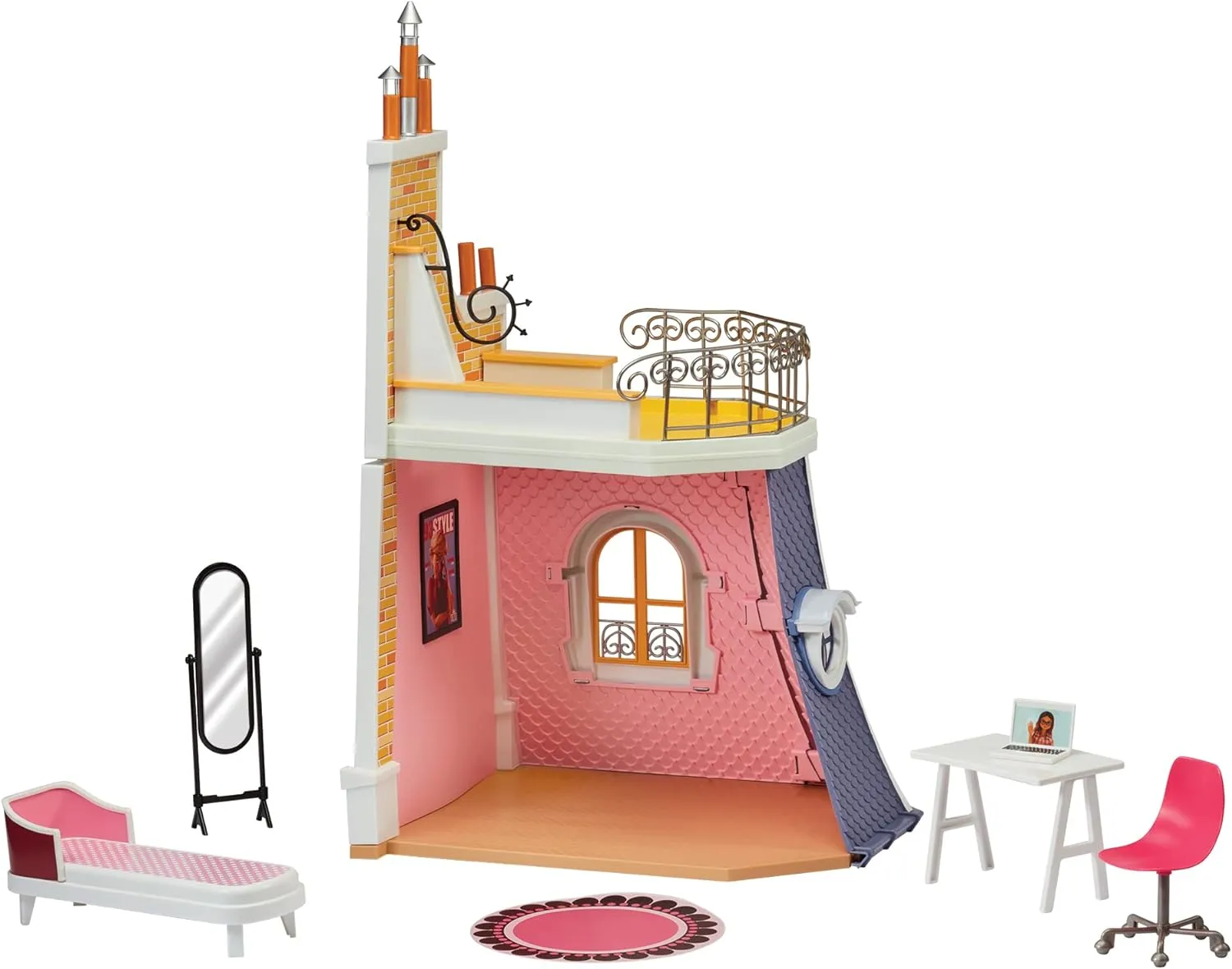 Miraculous Ladybug Marinette's 2-in-1 Bedroom and Rooftop Playset with Accessories by Playmates Toys